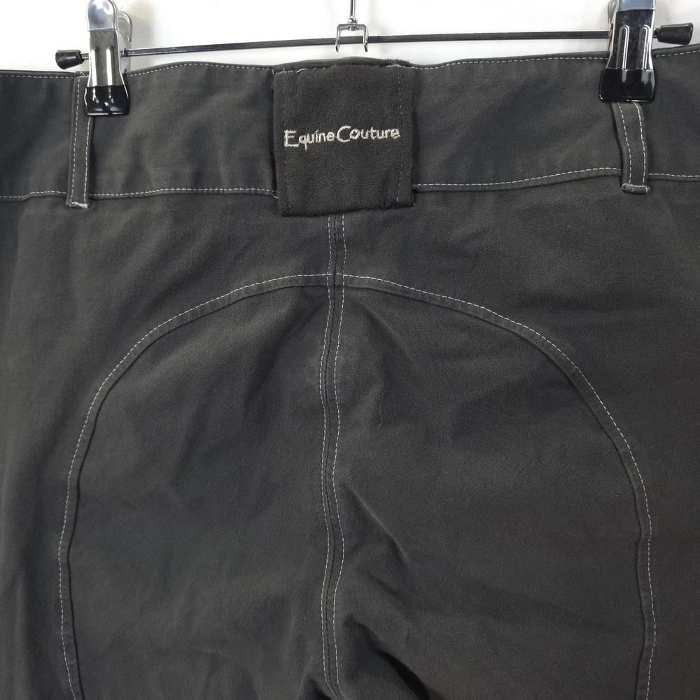 Equine Couture Riding Breeches Women 34 Knee Patch Charcoal Grey Equestrian - Picture 7 of 11
